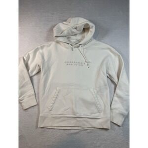 Men's Abercrombie and Fitch Hoodie- Size XS White Stitched Logo Preppy Comfy